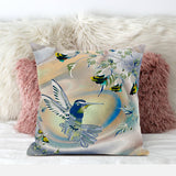 16x16 Yellow Orange Bird Blown Seam Broadcloth Animal Print Throw Pillow
