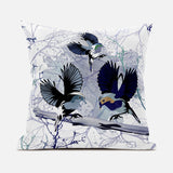 26x26 Black White Bird Blown Seam Broadcloth Animal Print Throw Pillow