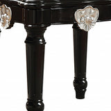 24" Black Manufactured Wood Carved Medallion Square End Table