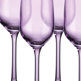 Set of Four Translucent Purple Champagne  Flutes