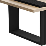 32" Off White And Black Mod Manufactured Wood Rectangular Coffee Table