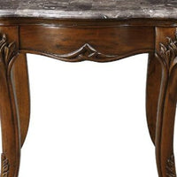 24" Cherry And Brown Marble  Polyresin Rectangular End Table