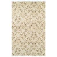 4' X 6' Beige Green and Brown Floral Vines Stain Resistant Area Rug