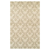 4' X 6' Beige Green and Brown Floral Vines Stain Resistant Area Rug