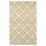 8' X 10' Beige Green And Brown Floral Vines Stain Resistant Area Rug