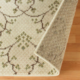 8' X 10' Beige Green And Brown Floral Vines Stain Resistant Area Rug