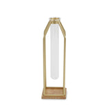 12" Gold And Clear Contemporary Glass Tube