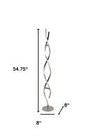 55" Stainless Steel and White LED Novelty Twist Floor Lamp