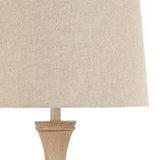 63" Distressed Brown Polyresin Curvy Body Floor Lamp With Beige Shade