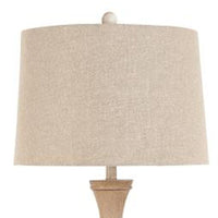 63" Distressed Brown Polyresin Curvy Body Floor Lamp With Beige Shade