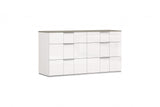 57" White Manufactured Wood Six Drawer Double Dresser