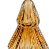 9" Amber And Gold Glass Christmas Tree Sculpture