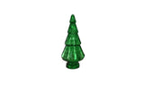 12" Green Glass Christmas Tree Sculpture