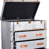 42" Silver Aluminum Four Drawer Standard Dresser