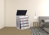 42" Silver Aluminum Four Drawer Standard Dresser