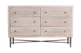 48" Brushed Ivory Solid Wood Six Drawer Double Dresser