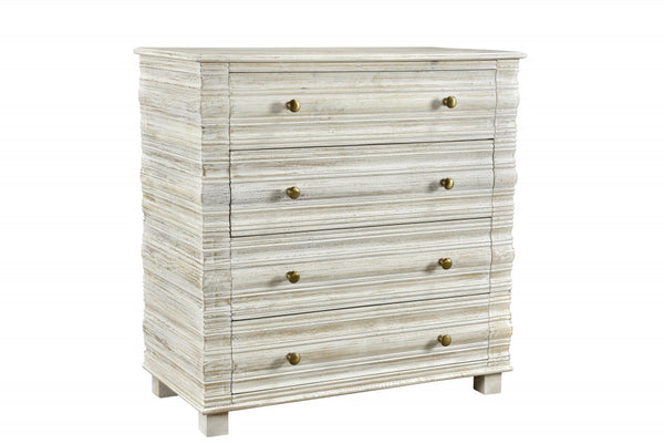 60" White Wash Solid Wood Seven Drawer Standard Dresser