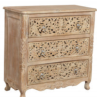 36" Antique White Solid Wood Three Drawer Standard Dresser