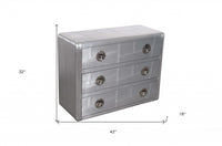 42" Silver Aluminum Three Drawer Standard Dresser