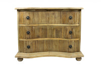 44" Natural Solid Wood Three Drawer Standard Dresser