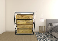 41" Natural Solid Wood Four Drawer Standard Chest
