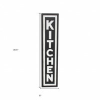 37" Black And White Metal Kitchen Text Wall Decor