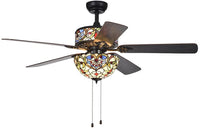 Ransoe 28 inches Indoor Black Finish Hand Pull Chain Ceiling Fan