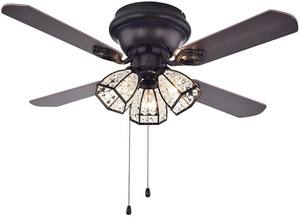 Tarudor 52 inches Indoor Bronze Finish Hand Pull Chain Ceiling Fan