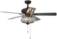 Chrysaor 52.4 inches Indoor Bronze Finish Hand Pull Chain Ceiling Fan