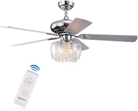 Ennie 52 inches Indoor Chrome Finish Remote Controlled Ceiling Fan