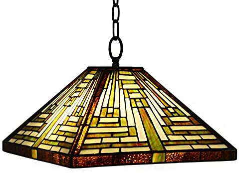 Erica 1-light Mission-style 15-inch Tiffany-style Ceiling Lamp