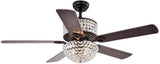 Laure 52 inches Indoor Black Finish Remote Controlled Ceiling Fan