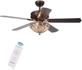 Gliska 52 inches Indoor Bronze Finish Remote Controlled Ceiling Fan