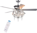 Onwen 52 inches Indoor Chrome Finish Remote Controlled Ceiling Fan