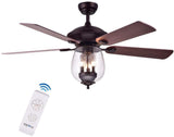 Tibwald 52 inches Indoor Bronze Finish Remote Controlled Ceiling Fan