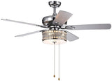 Davrin 52 inches Indoor Chrome Finish Hand Pull Chain Ceiling Fan