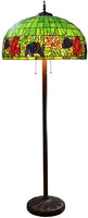 Zocha Green Floral Stained Glass 26.5-inch 3-light Floor Lamp