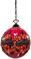 Warehouse of Tiffany Red Globe Dragonfly Lamp