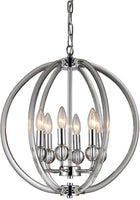Mallory 6-light Clear 18-inch Chrome Chandelier