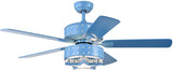 Funder 51.97 inches Indoor Blue Finish Remote Controlled Ceiling Fan