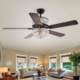 Laure 52 inches Indoor Black Finish Remote Controlled Ceiling Fan