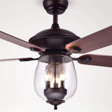 Tibwald 52 inches Indoor Bronze Finish Remote Controlled Ceiling Fan