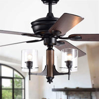 Saranac 52 inches Indoor Bronze Finish Remote Controlled Ceiling Fan