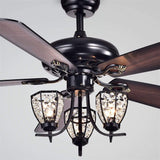 Mirabelle 52 inches Indoor Black Finish Hand Pull Chain Ceiling Fan