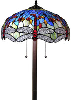 Tiffany-style Azul Dragonfly 18-inch Floor Lamp