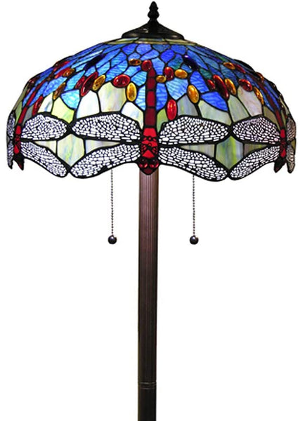 Tiffany-style Azul Dragonfly 18-inch Floor Lamp