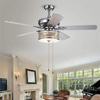 Davrin 52 inches Indoor Chrome Finish Hand Pull Chain Ceiling Fan