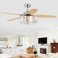 Sekspil 52 inches Indoor Chrome Finish Remote Controlled Ceiling Fan