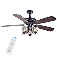 Mirabelle 52 inches Indoor Black Finish Remote Controlled Ceiling Fan