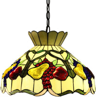 Alliena 2-light Fruit Basket 16-inch Multi-color Tiffany-style Ceiling Lamp